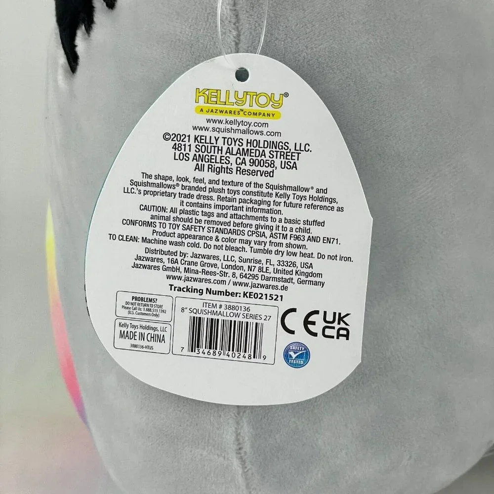 Squishmallow Max Raccoon 2021 Summer‎ Squad 8 Inch Squishy Soft Plush Toy NWT